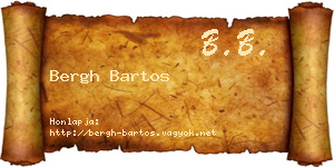Bergh Bartos névjegykártya